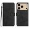 Mobigear Stitch iPhone 17 Pro Hülle Klapphülle Geldbörse - Schwarz