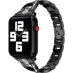 Mobigear Prague Edelstahl Apple Watch Armband Faltschließe - 49/46/45/44 mm - Schwarz