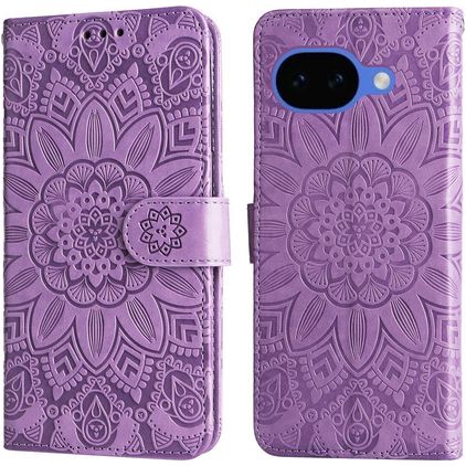 Mobigear Sunflower Google Pixel 10a Hülle Klapphülle Geldbörse - Lila