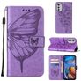 Mobigear Butterfly Motorola Moto E32 Hülle Klapphülle Geldbörse - Lila