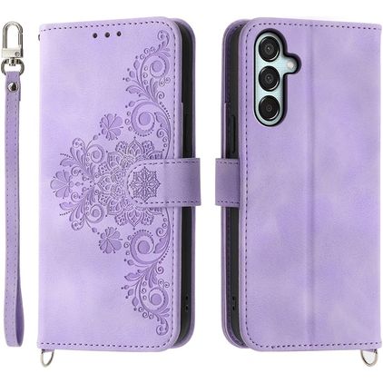 Mobigear Clover Samsung Galaxy M15 Hülle Klapphülle Geldbörse - Lila