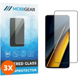 Mobigear Premium POCO X6 Pro Panzerglas Gehärtetes Glas Displayschutz - Hüllenfreundlich - Schwarz (3er Pack)
