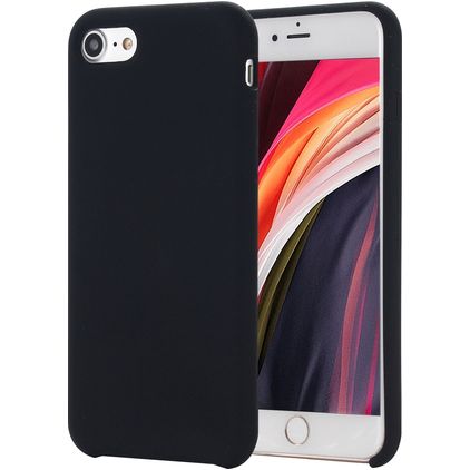 Mobigear Rubber Touch iPhone SE (2022) Silikon Hülle Backcover - Schwarz