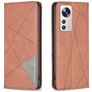 Mobigear Rhombus slim Xiaomi 12 Lite Hülle Klapphülle - Braun