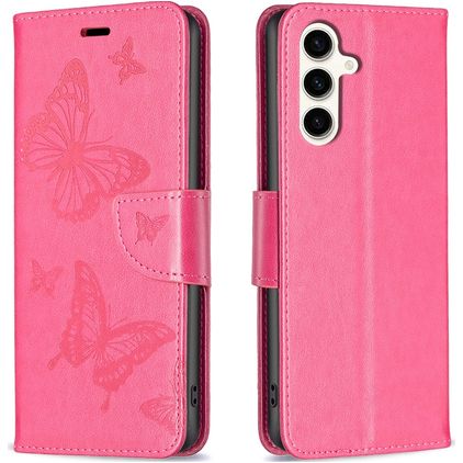 Mobigear Butterfly Samsung Galaxy S23 FE Hülle Klapphülle Geldbörse - Magenta