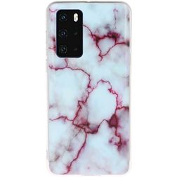 Mobigear Marble Huawei P40 Hülle Flexibles TPU Backcover - Lila