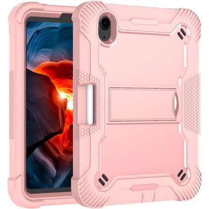 Mobigear ShieldStand iPad Mini 7 (2024) Hülle Kunststoff,Silikon Backcover + Stifthalter + Ständer - Pink