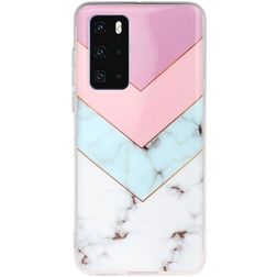 Mobigear Marble Huawei P40 Hülle Flexibles TPU Backcover - Dreifarbig