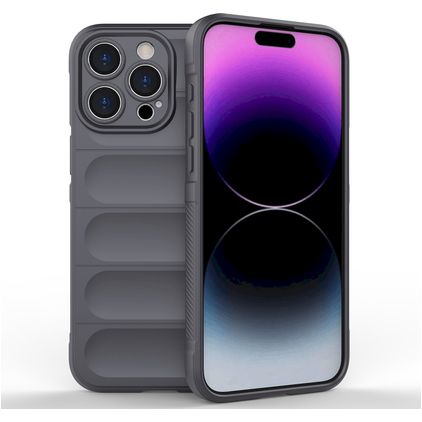 Mobigear Bumpy iPhone 15 Pro Max Hülle Flexibles TPU Backcover - Charcoal