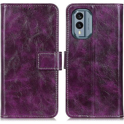 Mobigear Basic Nokia X30 Hülle Klapphülle Geldbörse - Lila