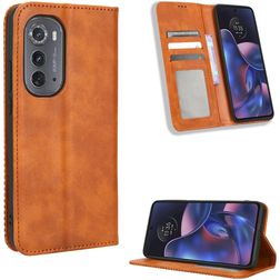 Mobigear Sensation Motorola Edge (2022) Hülle Klapphülle Geldbörse - Braun