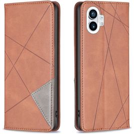 Mobigear Rhombus Slim Nothing Phone (1) Hülle Klapphülle - Braun