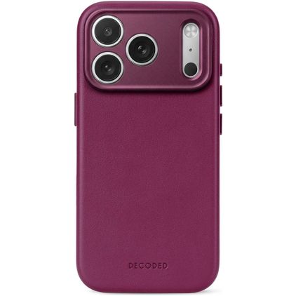 Decoded iPhone 18 Pro Max MagSafe Echtleder Backcover Shockproof - Aubergine