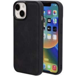 Mobiparts Classic iPhone 15 MagSafe Hülle TPU,Kunstleder Backcover - Graphite Black