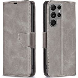 Mobigear Excellent Samsung Galaxy S24 Ultra Hülle Klapphülle Geldbörse - Grau