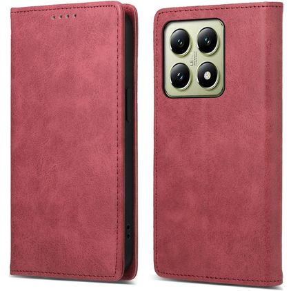 Mobigear Wallet Xiaomi 14T Hülle Klapphülle Geldbörse - Rot