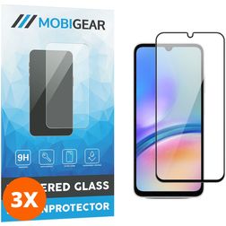 Mobigear Premium Samsung Galaxy A05s Panzerglas Gehärtetes Glas Displayschutz - Hüllenfreundlich - Schwarz (3er Pack)