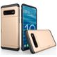 Mobigear Card Samsung Galaxy S10 Hülle Hardcase Backcover Stoßfest mit Kartenhalter - Roségold