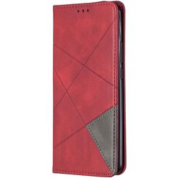 Mobigear Rhombus Slim Xiaomi Redmi 9 Hülle Klapphülle - Rot