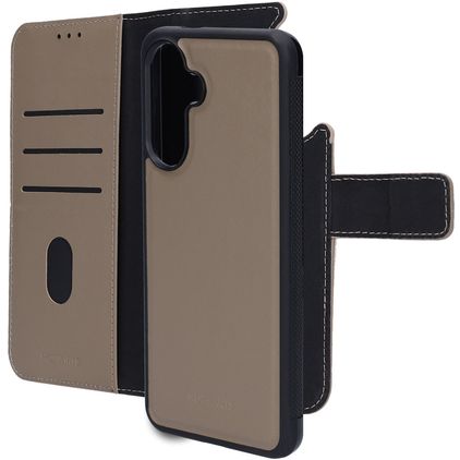 Mobiparts Samsung Galaxy A56 Hülle Echtes Leder Abnehmbare 2in1 Klapphülle Geldbörse - Taupe