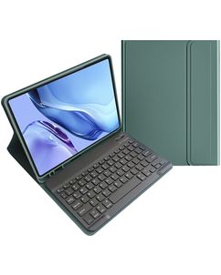 Mobigear Keys Samsung Galaxy Tab S9 FE Hülle QWERTY Bluetooth Tastatur Klapphülle + Stifthalter - Grün