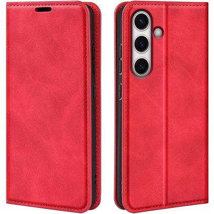 Mobigear Retro Slim Samsung Galaxy S24 FE Hülle Klapphülle Geldbörse - Rot