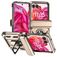 Mobigear Armor Ring Motorola Razr 50 Hülle Hardcase Backcover Stoßfest mit Ringhalter - Gold