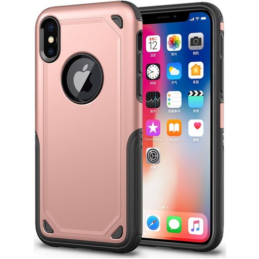 Mobigear Slim Armor iPhone XR Hülle Hardcase Backcover Stoßfest - Roségold