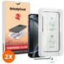GrizzlyCoat AlignPro iPhone 16 Pro Panzerglas Gehärtetes Glas Displayschutz - Hüllenfreundlich + Applikator - Schwarz (2er Pack)