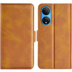 Mobigear Slim Magnet HONOR X7 Hülle Klapphülle Geldbörse - Cognac
