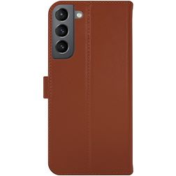Valenta Classic Samsung Galaxy S22 Plus Hülle Echtes Leder Klapphülle Geldbörse - Braun