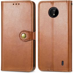 Mobigear Snap Button Nokia G50 Hülle Klapphülle Geldbörse - Braun
