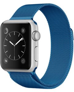 Mobigear Color Loop Milanaise Apple Watch Armband Magnetverschluss - 42/41/40/38 mm - Dunkelblau