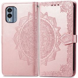 Mobigear Mandala Nokia X30 Hülle Klapphülle Geldbörse - Roségold