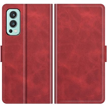 Mobigear Slim Magnet OnePlus Nord 2 Hülle Klapphülle Geldbörse - Rot