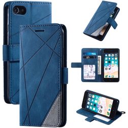 Mobigear Rhombus iPhone 8 Hülle Klapphülle Geldbörse - Blau