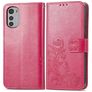 Mobigear Clover Motorola Moto E32 Hülle Klapphülle Geldbörse - Magenta