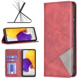 Mobigear Rhombus Slim Samsung Galaxy A73 Hülle Klapphülle - Rot