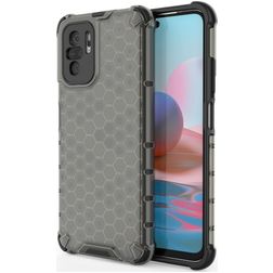Mobigear Honeycomb Xiaomi Redmi Note 10S Hülle Hardcase Backcover Stoßfest - Schwarz