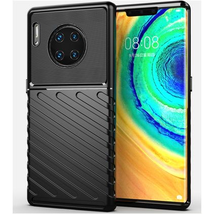 Mobigear Groove Huawei Mate 30 Pro Hülle Flexibles TPU Backcover - Schwarz