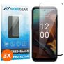 Mobigear Premium Nokia XR21 Panzerglas Displayschutz - Hüllenfreundlich - Schwarz (3er Pack)