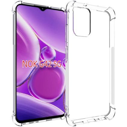 Mobigear Cushion Durchsichtig Nokia G42 Hülle Flexibles TPU Backcover - Transparent