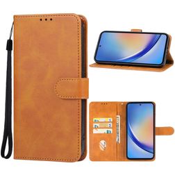 Mobigear Retro Samsung Galaxy A35 Hülle Klapphülle Geldbörse - Braun