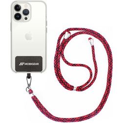 Mobigear Lanyard Universal-Handykette einstellbar - Rot / Schwarz