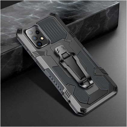 Mobigear Armor Stand Samsung Galaxy A52s 5G Hülle Hardcase Backcover Stoßfest mit Ständer - Grau