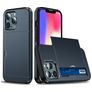 Mobigear Card iPhone 13 Pro Hülle Hardcase Backcover Stoßfest mit Kartenhalter - Blau