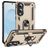 Mobigear Armor Ring Samsung Galaxy S25 Edge Hülle Hardcase Backcover Stoßfest mit Ringhalter - Gold