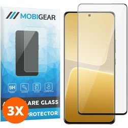 Mobigear Premium Xiaomi 13 Pro Panzerglas Displayschutz - Hüllenfreundlich - Schwarz (3er Pack)