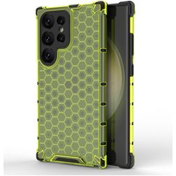 Mobigear Honeycomb Samsung Galaxy S24 Ultra Hardcase Backcover Shockproof - Grün