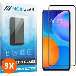 Mobigear Premium Huawei P Smart (2021) Panzerglas Displayschutz - Hüllenfreundlich - Schwarz (3er Pack)